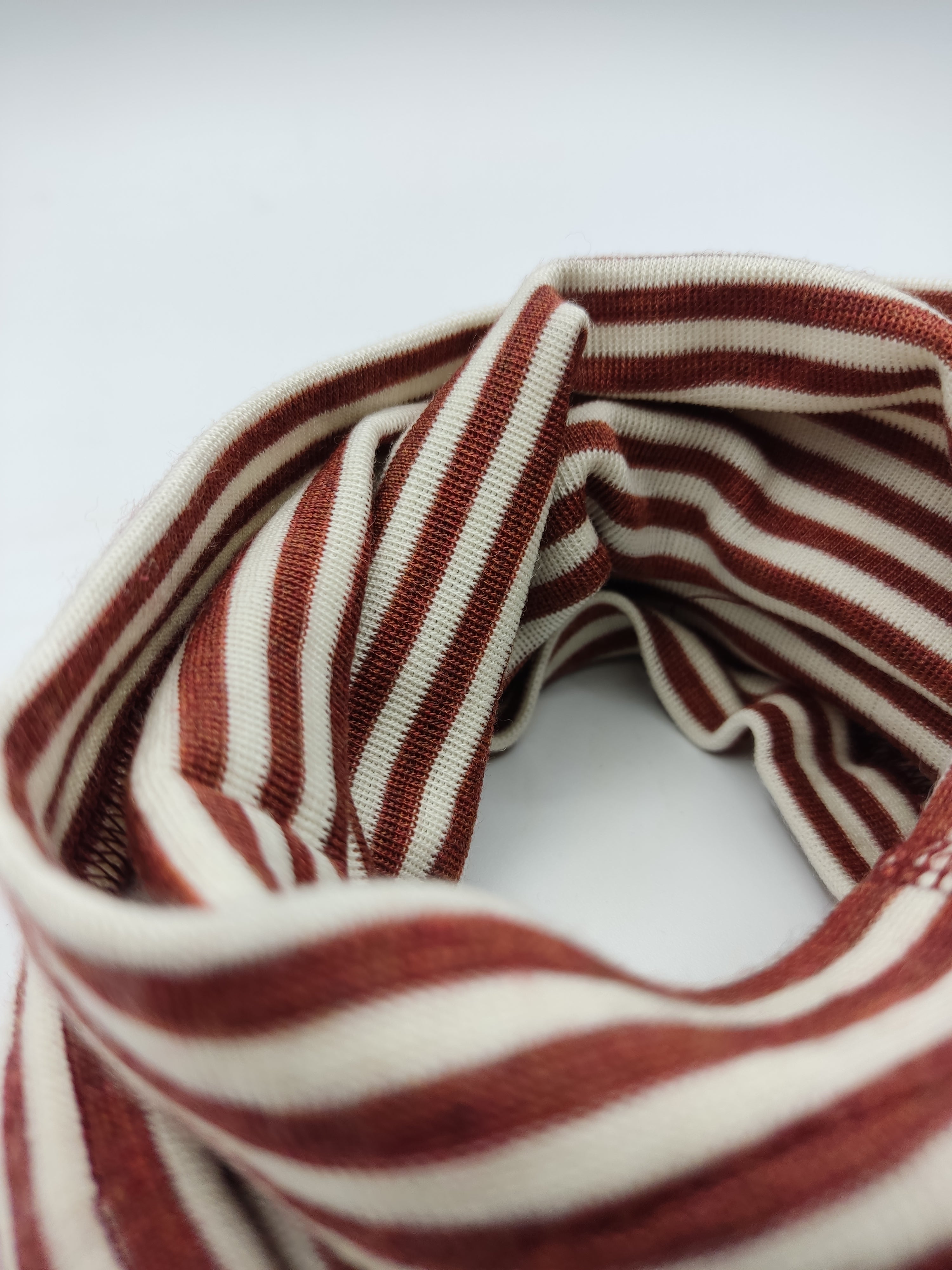 Scaldacollo in lana e seta per bambino e adulto // riga Rosso Mattone